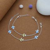 Cute Fish Charm 925 Silver Kid Anklet (3-5 Yrs)