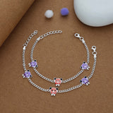 Cute Panda Charm 925 Silver Kid Anklet (4-6 Yrs)