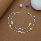 Cute Tea Cup Charm 925 Silver Kid Anklet (4-6 Yrs)