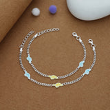 Cute Turtle Charm 925 Silver Kids Anklet (4-6 Yrs)