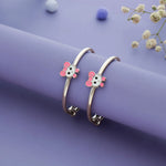 Cute Hello Kitty 925 Silver Kid Bangles (0-5 Yrs)