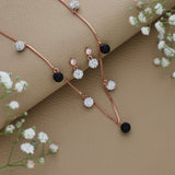 Dazzling Contrast Rose Gold Silver Necklace Set