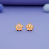 925 Silver Floral Kids Studs with Secure South Screw Back