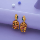 Devi Peacock Charm 925 Gold Polish Traditional Jhumka
