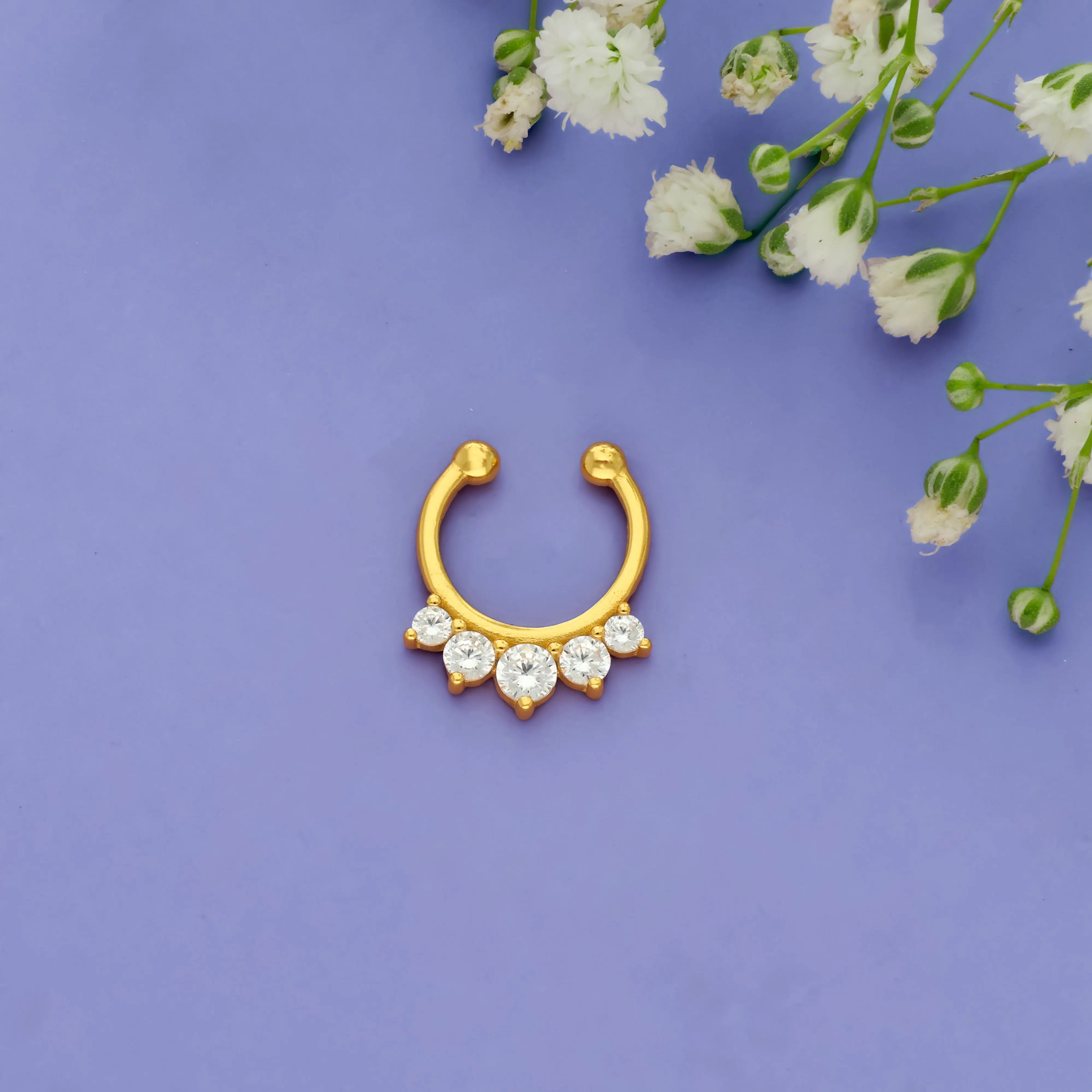 Dewdrop Bloom 925 Silver Septum Earring