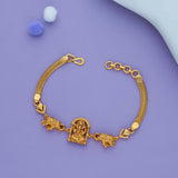 Divine Gaja Ganesha 925 Gold Polish Silver Bracelet