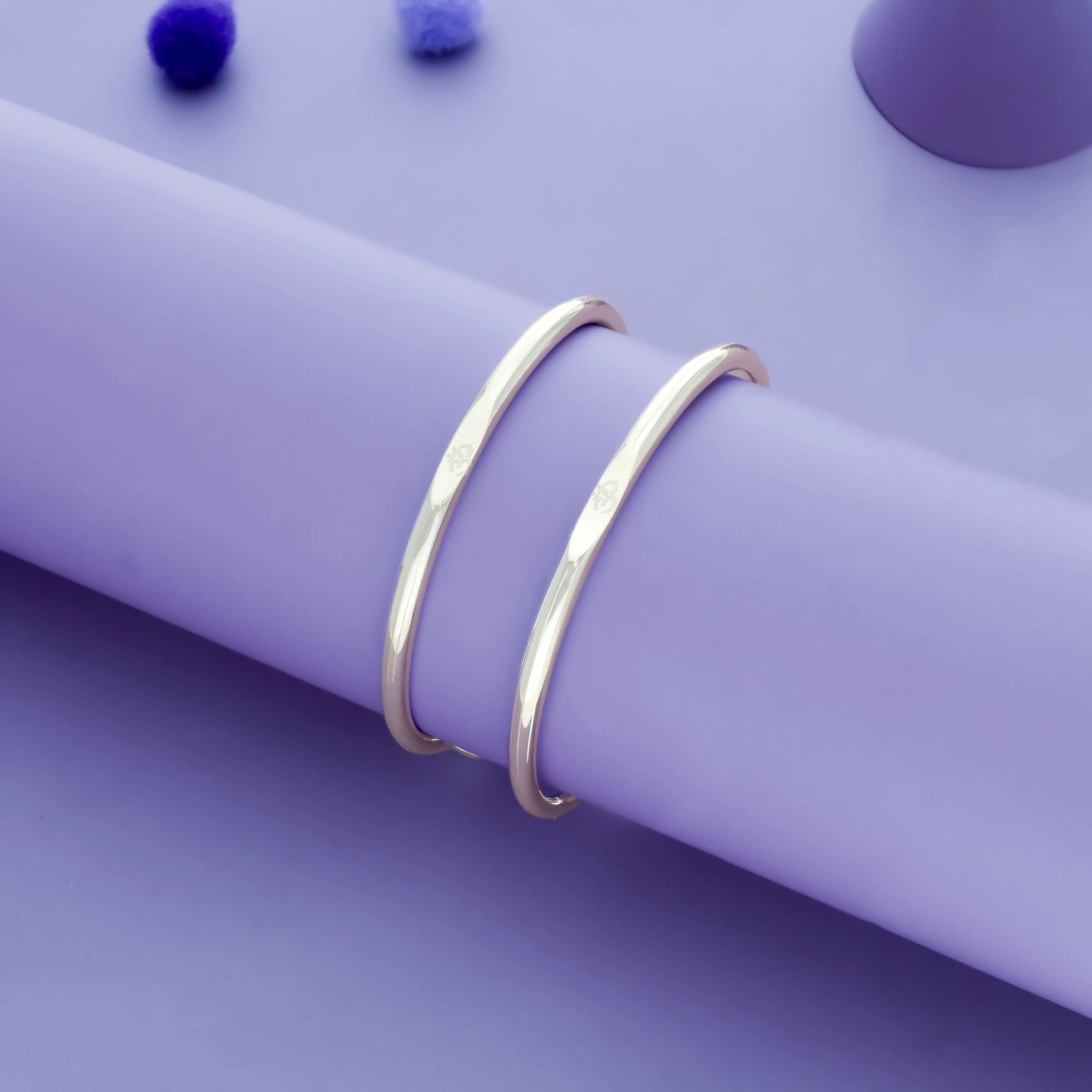 Divine Om 925 Sterling Silver Kid Bangles (0-5 Yrs)