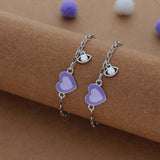 Dreamy Eye Heart Silver Anklet (0 - 6months)