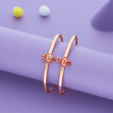 Dreamy Glow Rose Gold Polish 925 Kid Silver Bangles (0-5 Yrs)