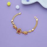 Elegant Mahalakshmi Goddess Gold Polish 925 Silver Kid Bracelet(10+ Yrs)