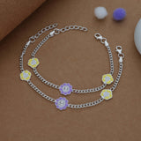Elegant Petal Silver Anklet(2-5 Yrs)