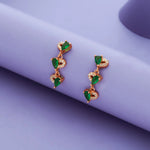 Emerald Love 925 Silver Drop Earrings