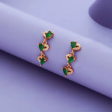 Emerald Love 925 Silver Drop Earrings