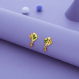 Enchanted Vine Gold Polish 925 Silver Drop Earring