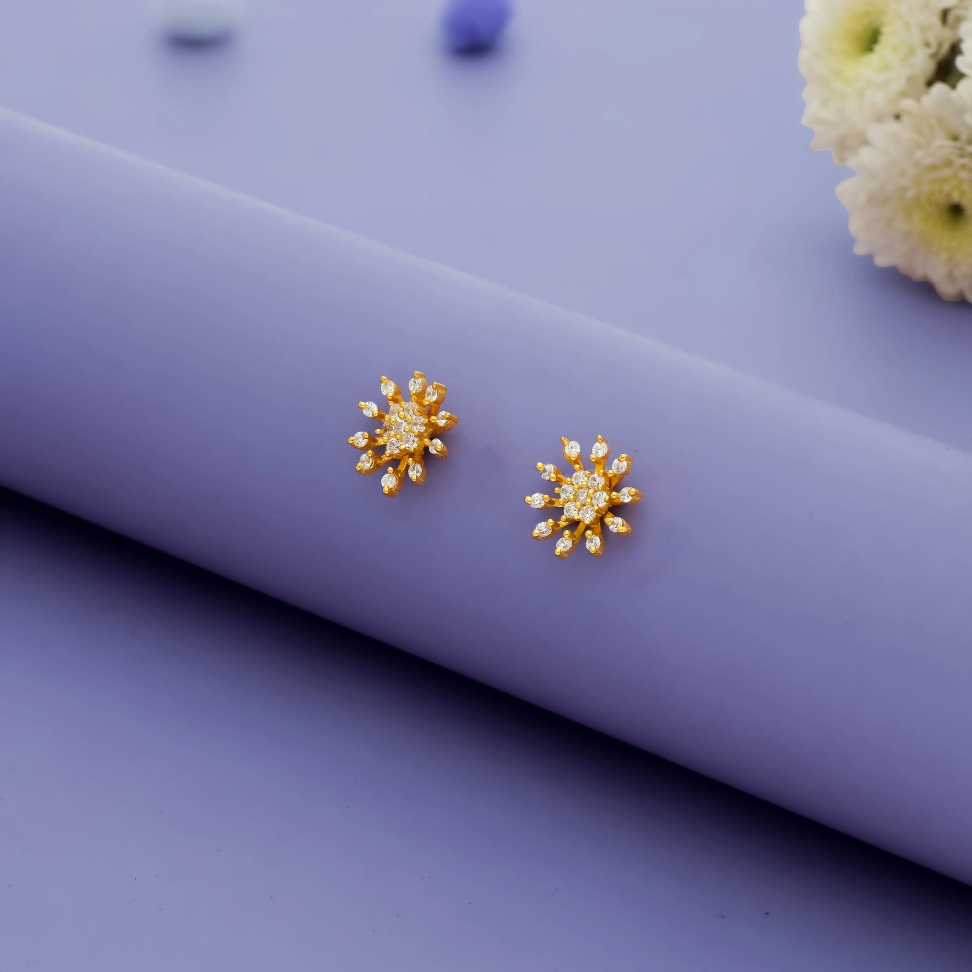 Endearing Gold Polish 925 Silver Earrings