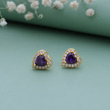 Eternal Heart 18K Gold Polish Silver Studs