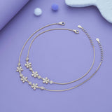 Ethnic Floral Charm 925 Silver Anklet