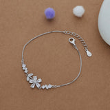 Floral Leaf 925 Silver Bracelet