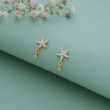 Floral Spark 18K Gold Polish Silver Drops (3+ Yrs)