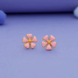 Floral Silver Studs for Kids with South Screw (3+ Yrs)