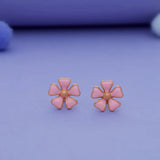 Floral Silver Studs for Kids with South Screw (3+ Yrs)