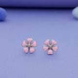 Floral Silver Studs for Kids with South Screw (3+ Yrs)