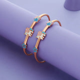 Floral Unicorn Kids Adjustable Bangles Silver