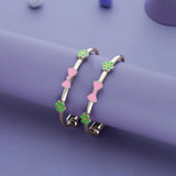 Flower Bow 925 Silver Kids Bangles (0-5 Yrs)