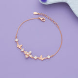 Flutter Bloom Rose Gold Polish 925 Silver Bracelet
