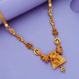 Gaja Gopuram 925 Sterling Silver Gold-Polished Antique Necklace