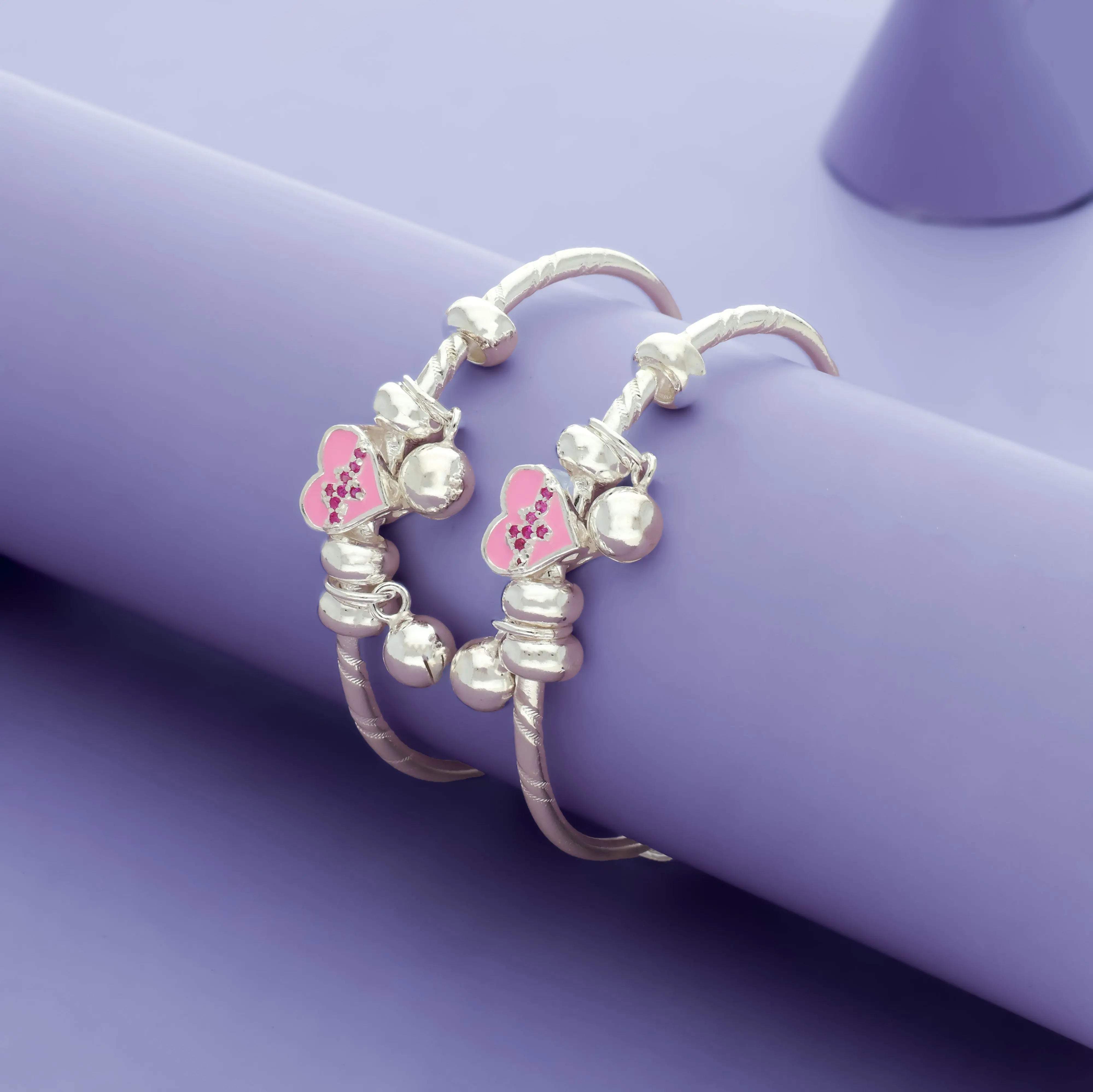Glimmer Heart 925 Sterling Silver Kid Bangles