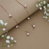 Glow Ball Rose Gold Silver Necklace