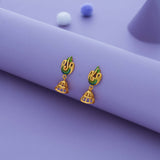 Golden Mayuri Gold Polish 925 Silver Drop Earring