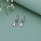 Graceful Butterfly 925 Silver Hoop (5+ Yrs)