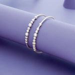 Graduated Bead Charm Silver Baby Bangles (0-5 Yrs)