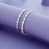 Graduated Bead Charm Silver Baby Bangles (0-5 Yrs)