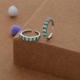 Green Dew Sparkle 925 Silver Toering