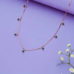 Green Heart 925 Silver Charm Chain Necklace