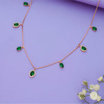 Green Emerald 925 Silver Charm Necklace