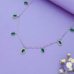 Green Emerald 925 Silver Charm Necklace