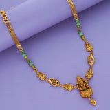 Green Lotus Lakshmi 925 Gold Polish Silver Necklace