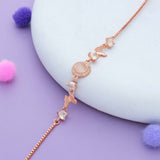 Halo Wings Rose Gold Polish 925 Silver Bracelet