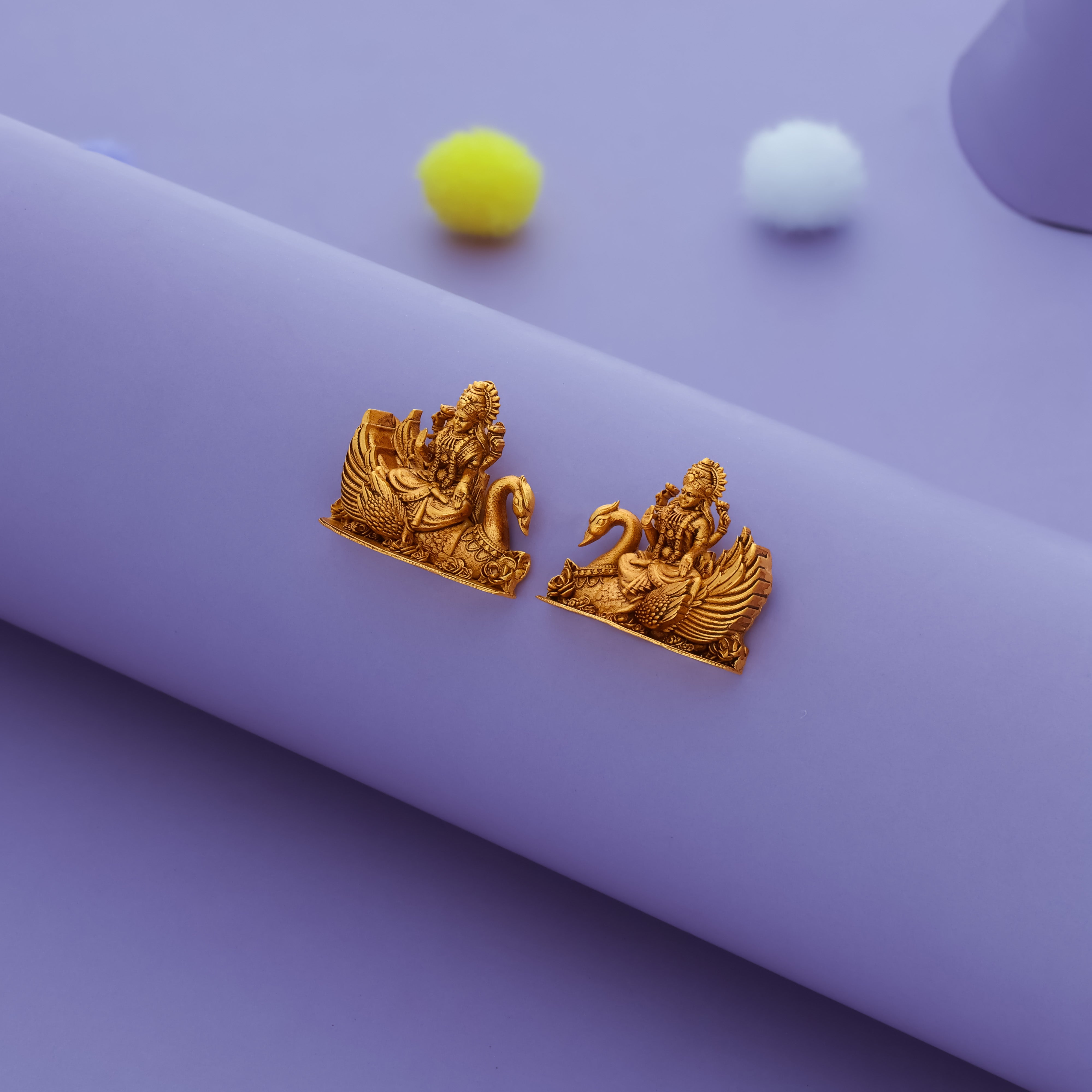 Divine Swan 925 Sterling Silver Temple Jhumka