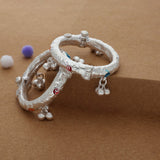 Happy Feet Jingle Pure Silver Kid Anklet(0-6Months)