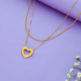 Heart Glow 925 Silver Layered Chain Necklace