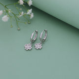 Heart Petal Spark 925 Silver Hoop (5+ Yrs)