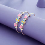 Heart & Bloom Charm 925 Silver Kid Bangles