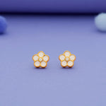 Kids 925 Pure Silver White Floral Studs (3+ Yrs)