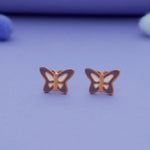Kids 925 Silver Violet Butterfly Stud Earrings