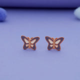 Kids 925 Silver Violet Butterfly Stud Earrings